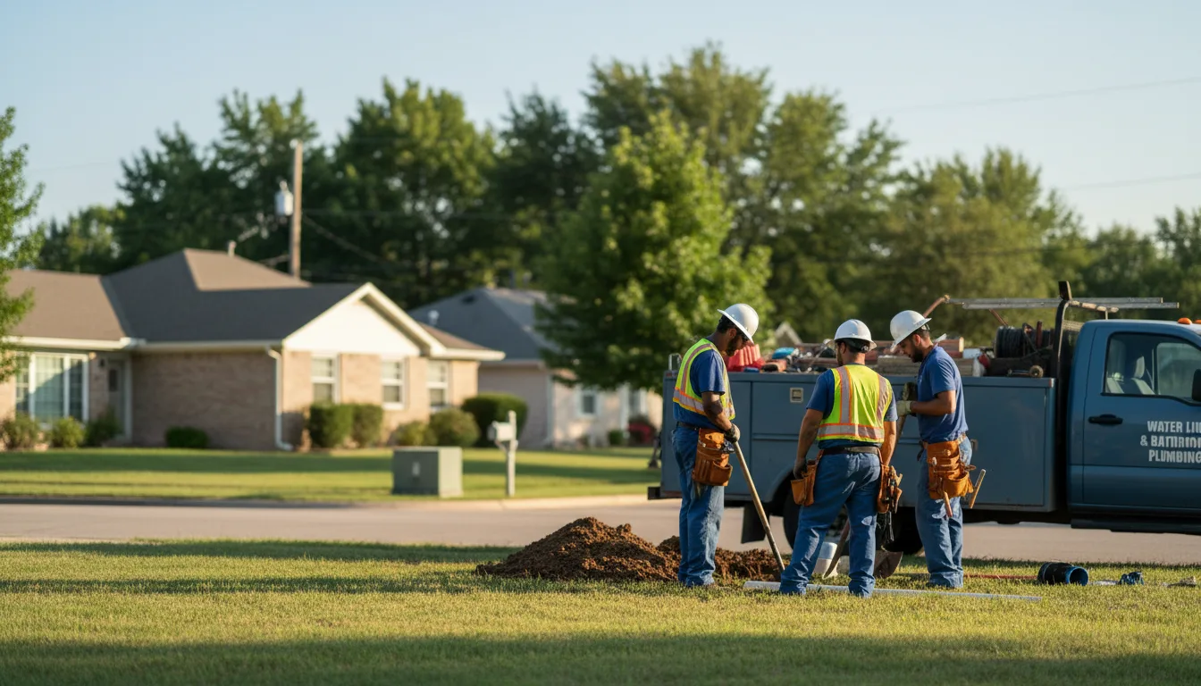 Residential water line and bathroom plumbing service in Henrietta, MO